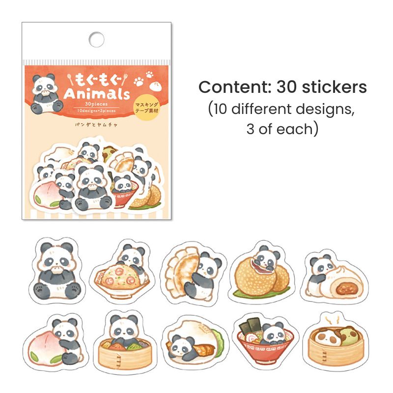 Pegatinas Kawaii Panda Comida Asiática
