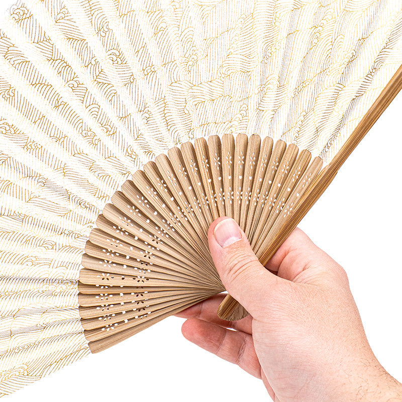 Abanico Japonés Mino Washi Blanco