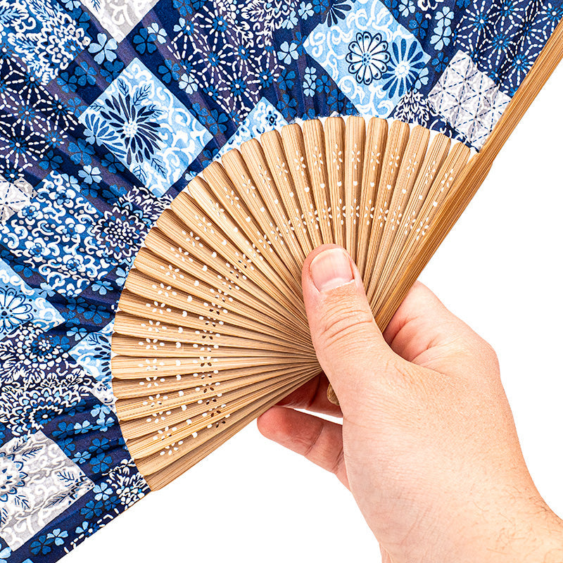 Abanico Japonés Mino Washi Indigo