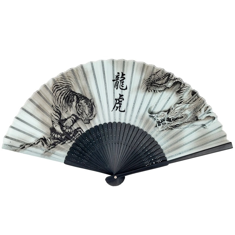 Abanico Japonés Tigre y Dragón