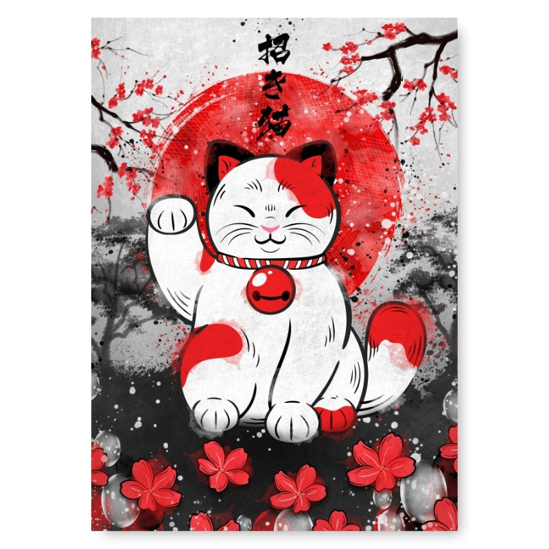 Póster del gato de la suerte japonés - A3