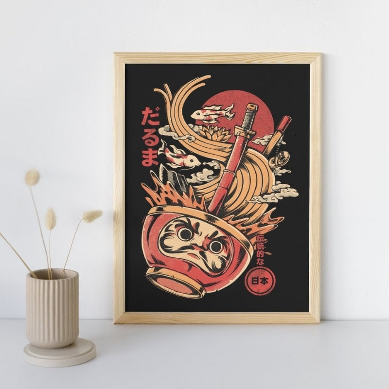 Cartel japonés Daruma Ramen - A3