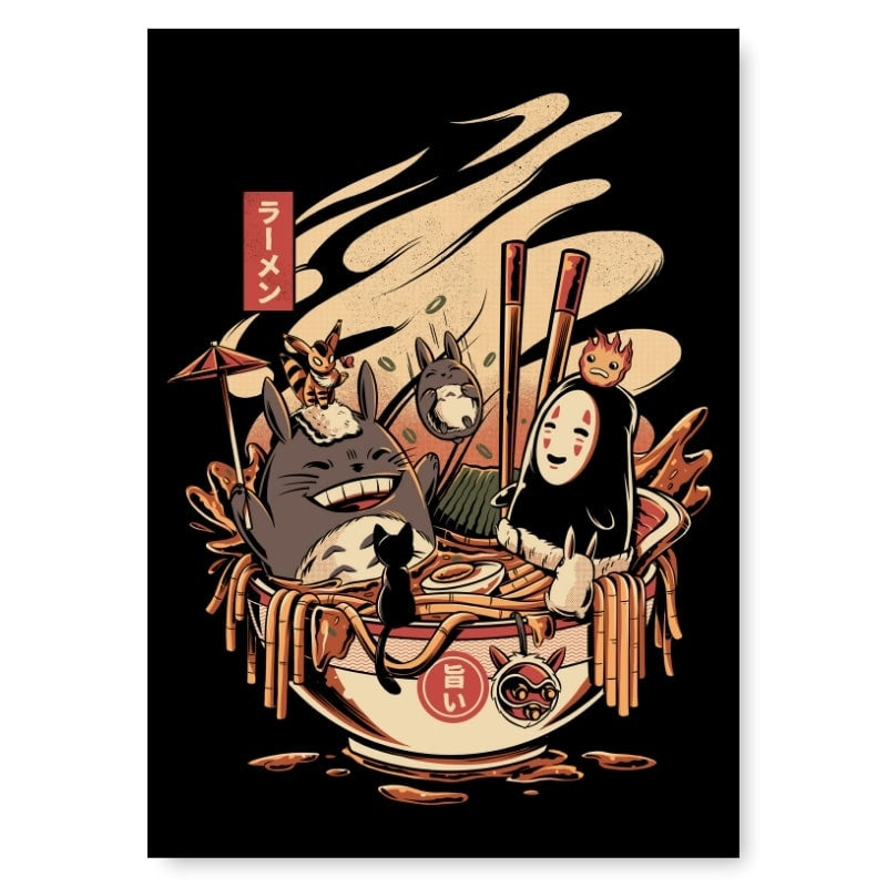 Cartel japonés Ghibli Ramen - A3