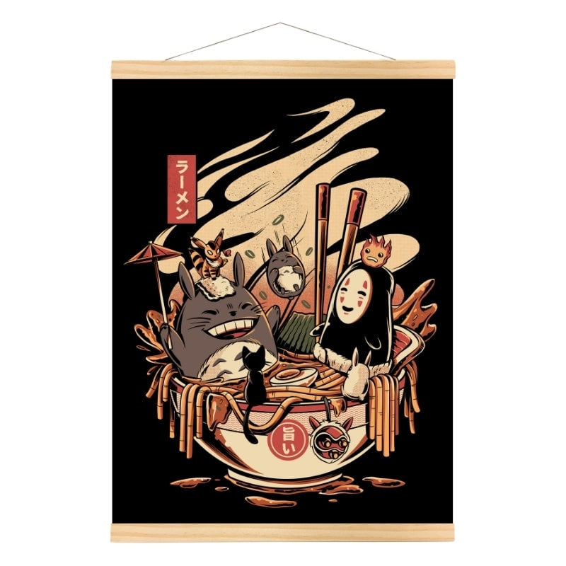 Cartel japonés Ghibli Ramen - A3