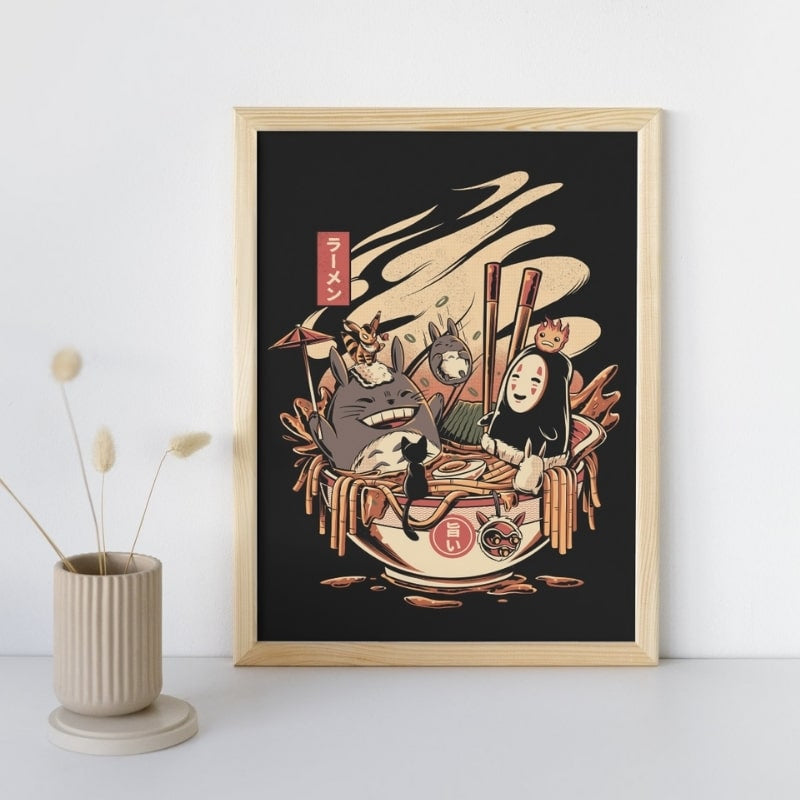 Cartel japonés Ghibli Ramen - A3