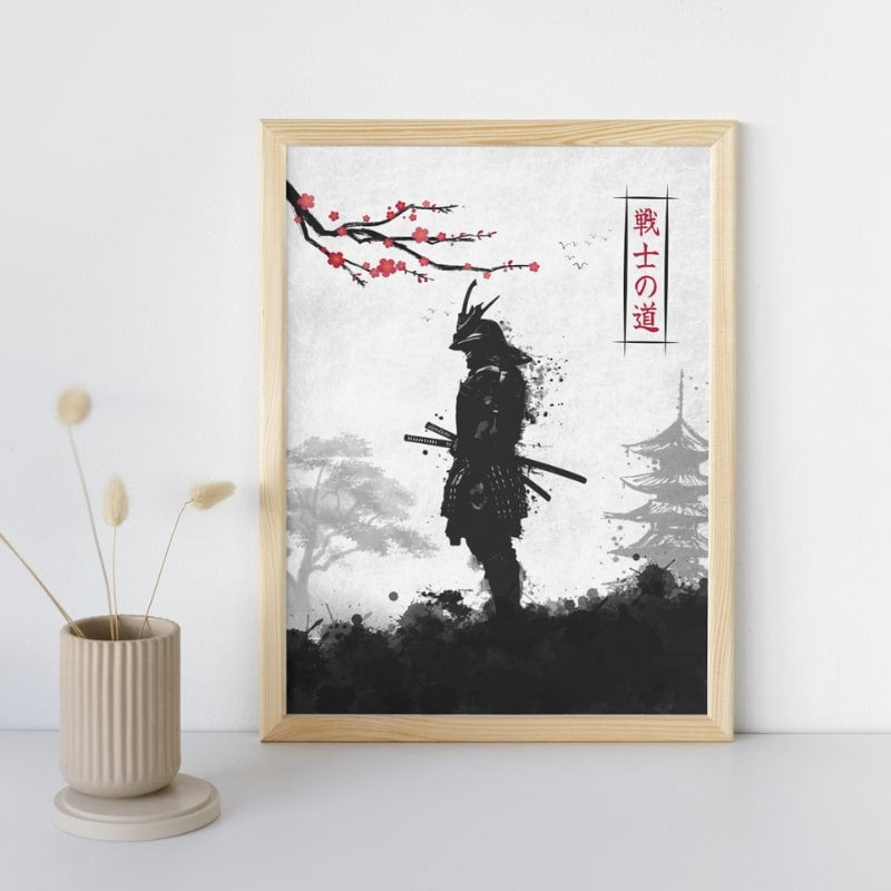 Póster Guerrero Samurai Japonés - A3