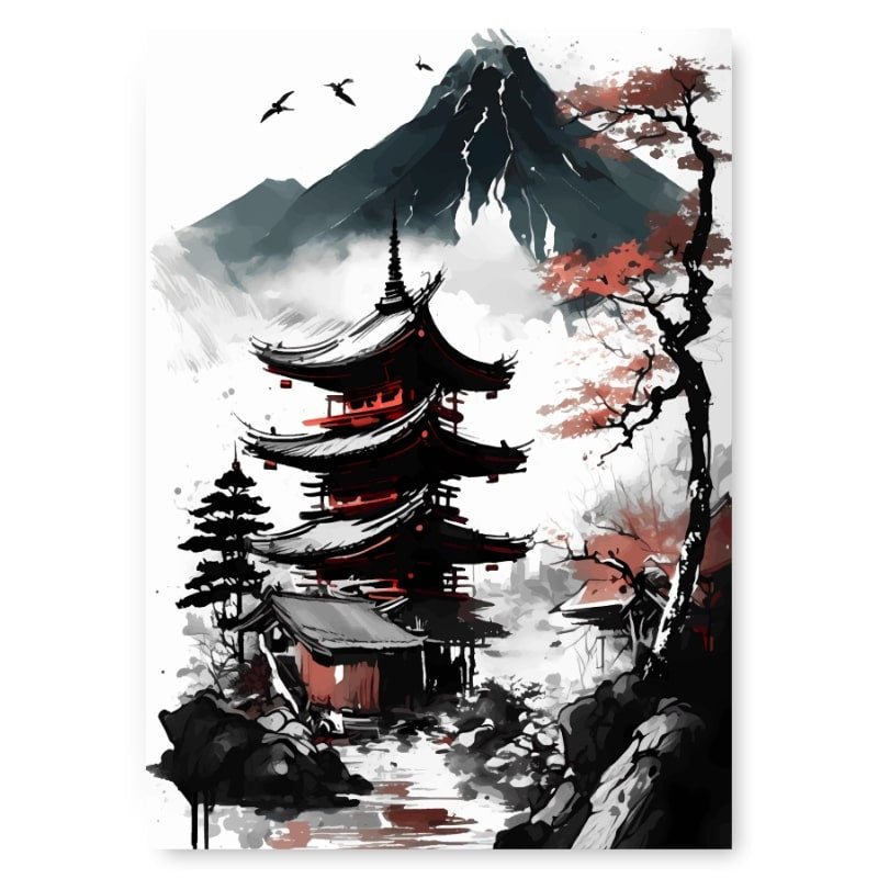 Póster Vista Pagoda Japonesa - A3