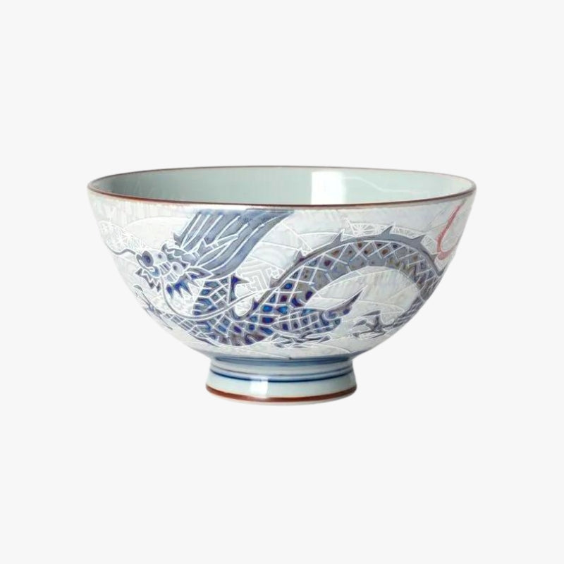 Cuenco de cerámica con forma de dragón japonés