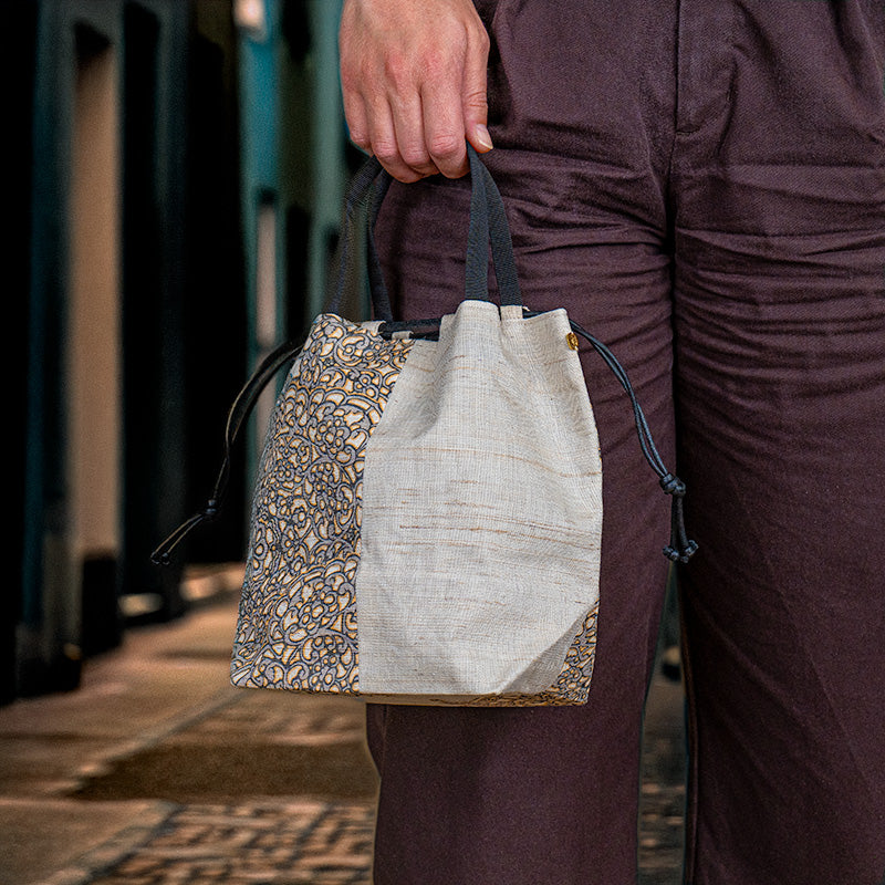 Bolso Kinchaku Japonés de Lino Hōsōge
