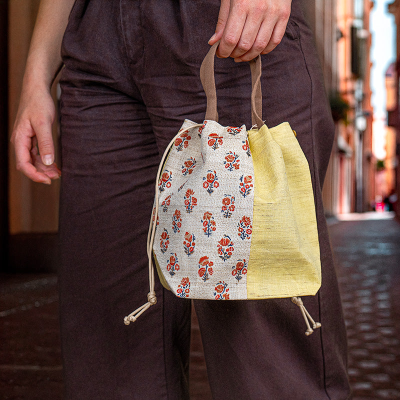 Bolso Kinchaku Japonés de Lino Sarasa