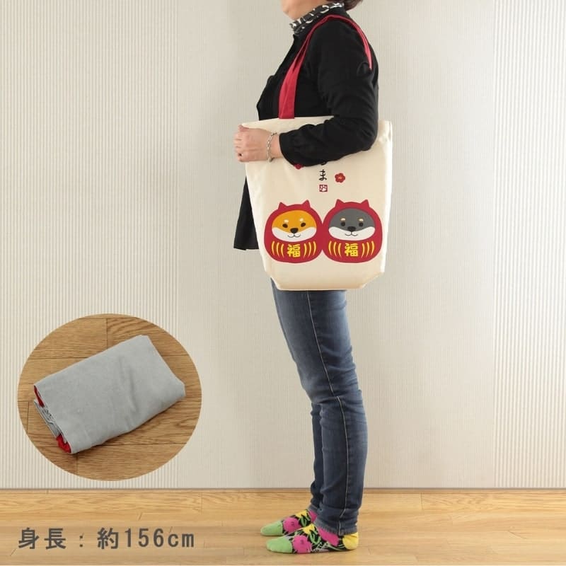 Bolso Tote Marfil Shiba Daruma