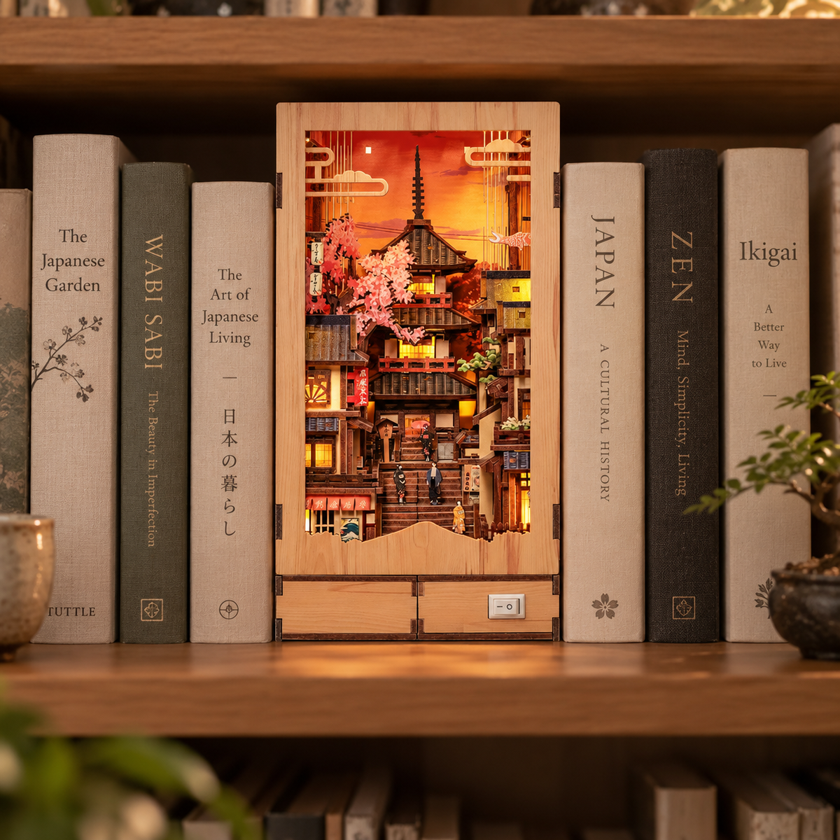 Book Nook Japonés Twilight Sakura Path