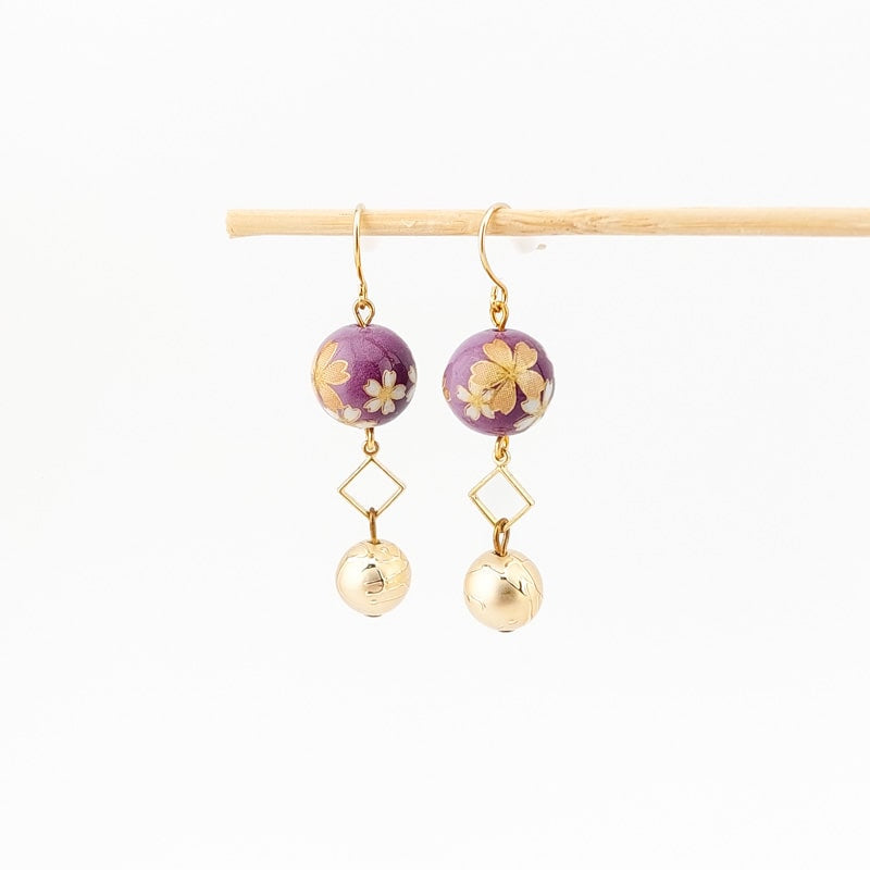 Pendientes japoneses Cherry Violet