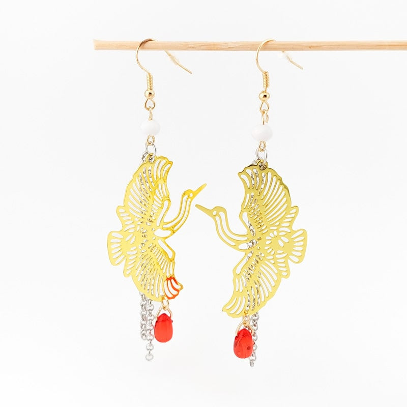 Pendientes japoneses Tsuru