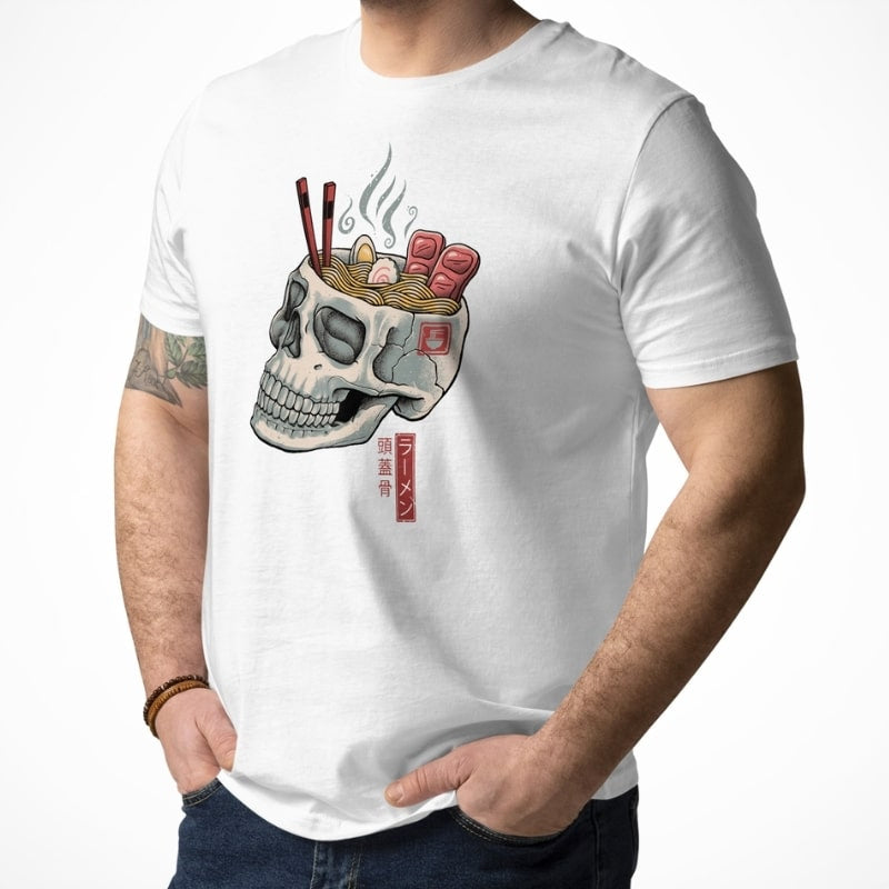 Camiseta Japonesa Calavera Ramen