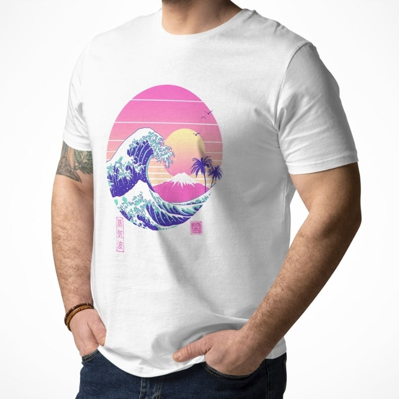 Camiseta Japonesa La Gran Ola de Vapor
