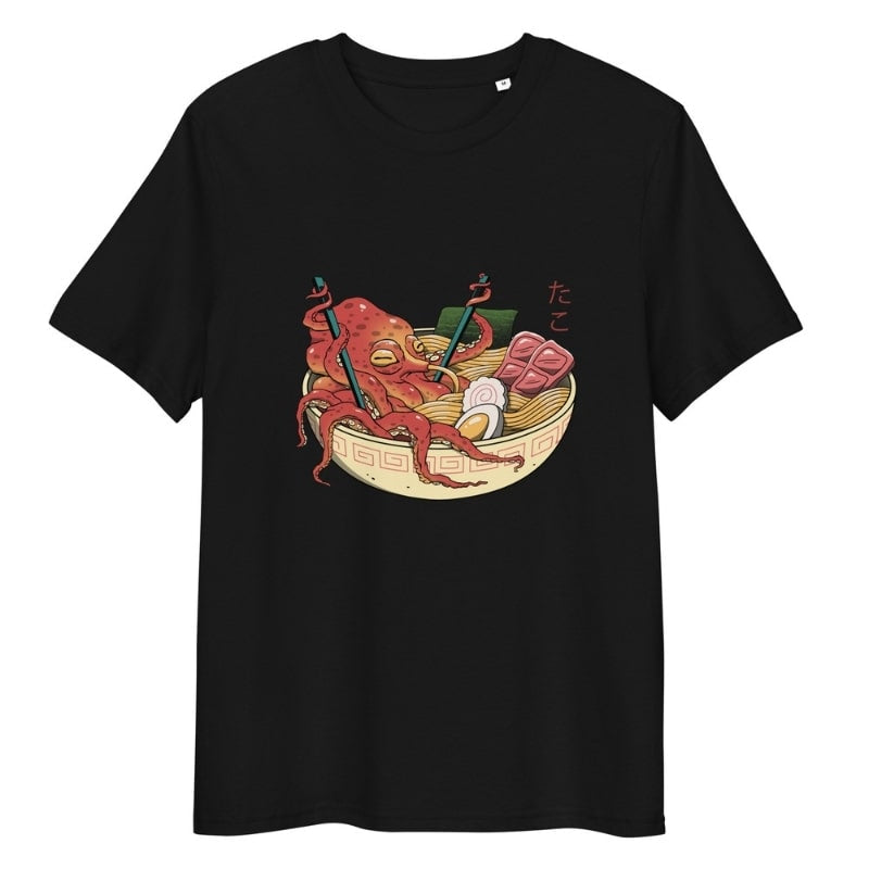 Camiseta Japonesa Pulpo Ramen S / Negro
