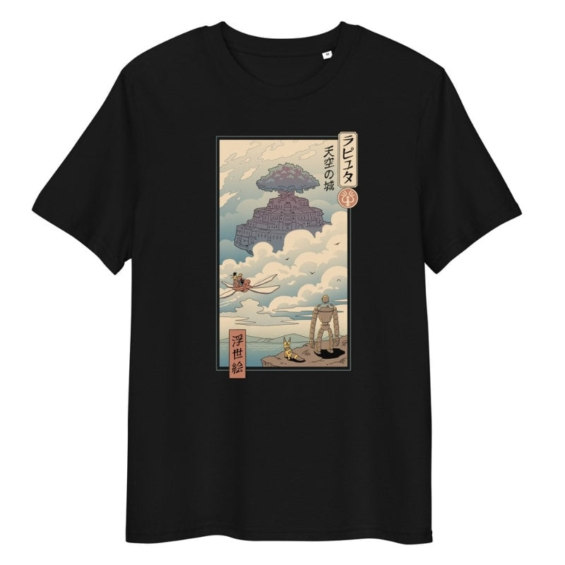 Camiseta Japonesa Ukiyo-e Arte S / Negro