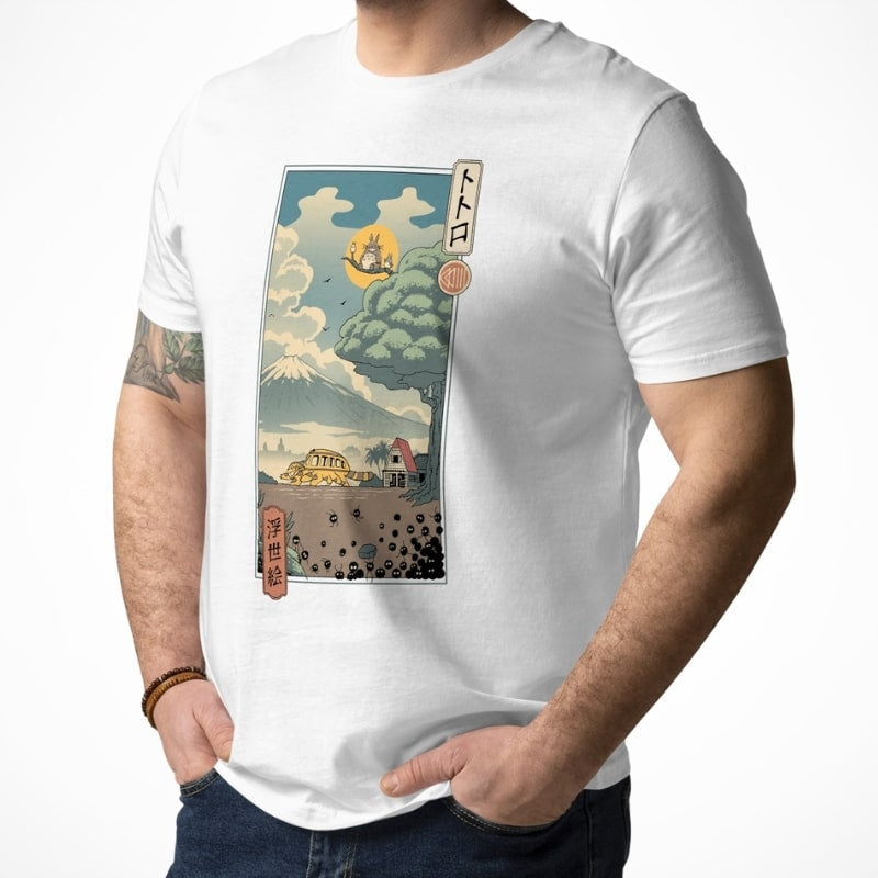 Camiseta Japonesa Ukiyo-e Guardianes Del Bosque