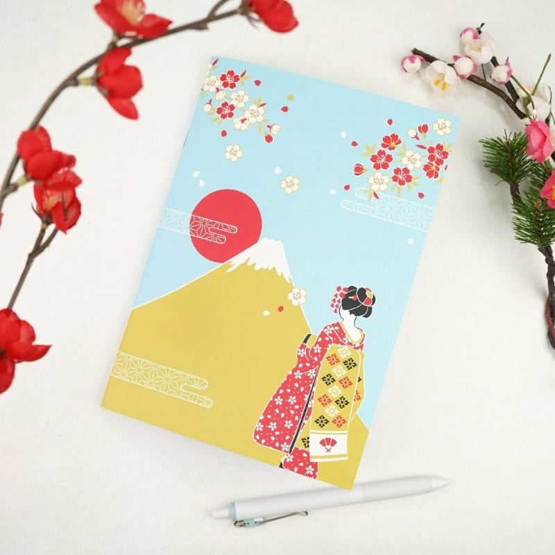 Cuaderno japonés Maiko y Monte Fuji