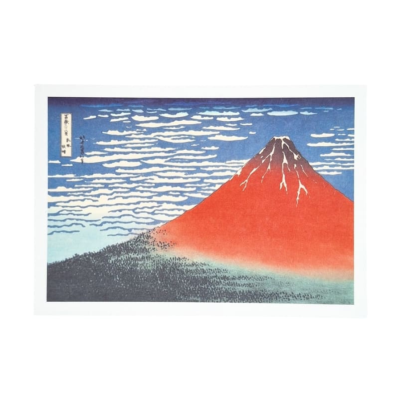 Postal japonesa Monte Fuji Rojo