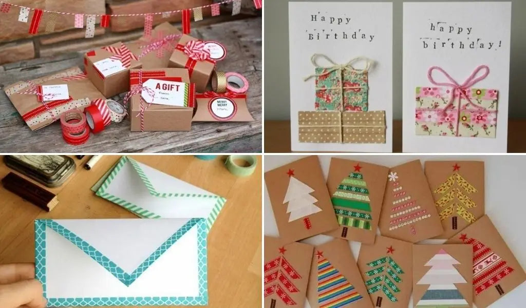 carta y paquete con washi tape
