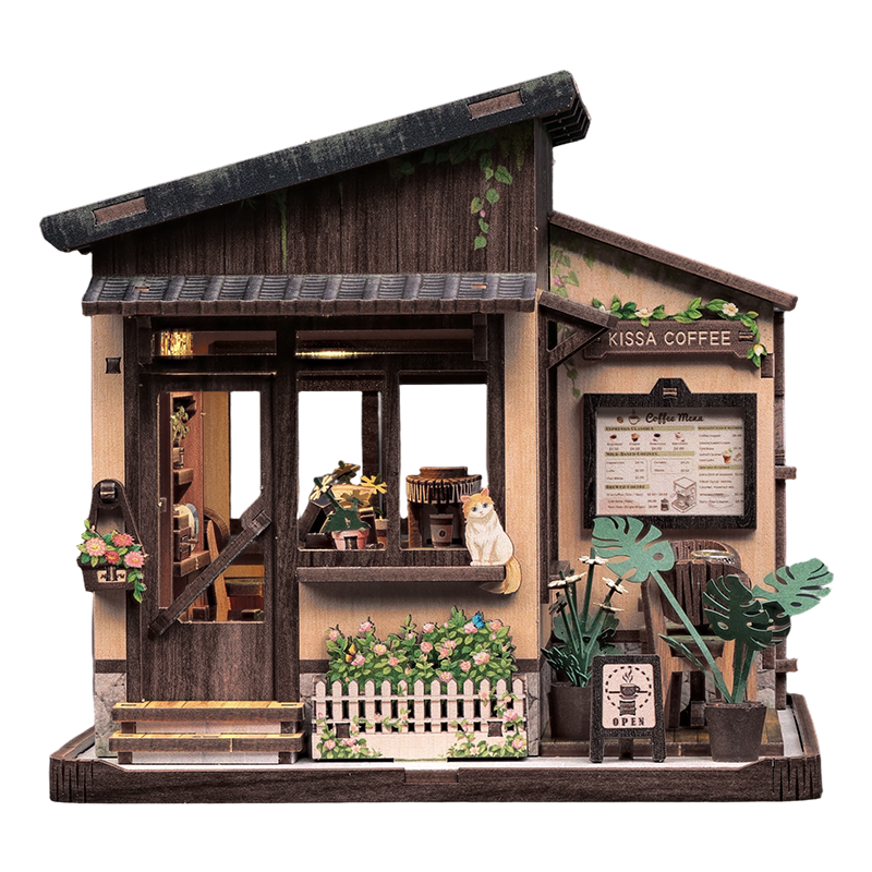 Casa Miniatura Japonesa De Madera Kissa Coffee