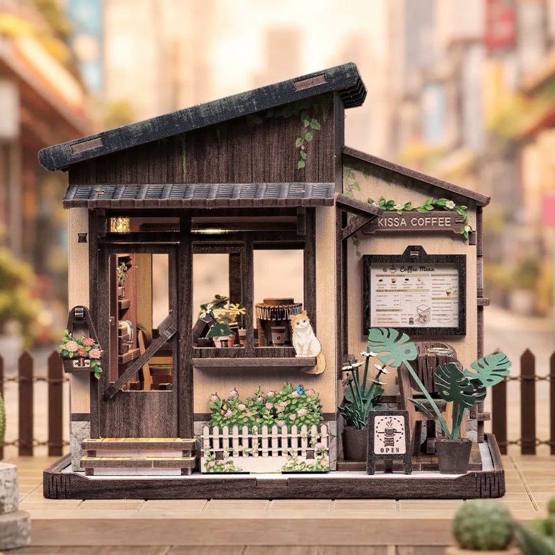Casa Miniatura Japonesa De Madera Kissa Coffee
