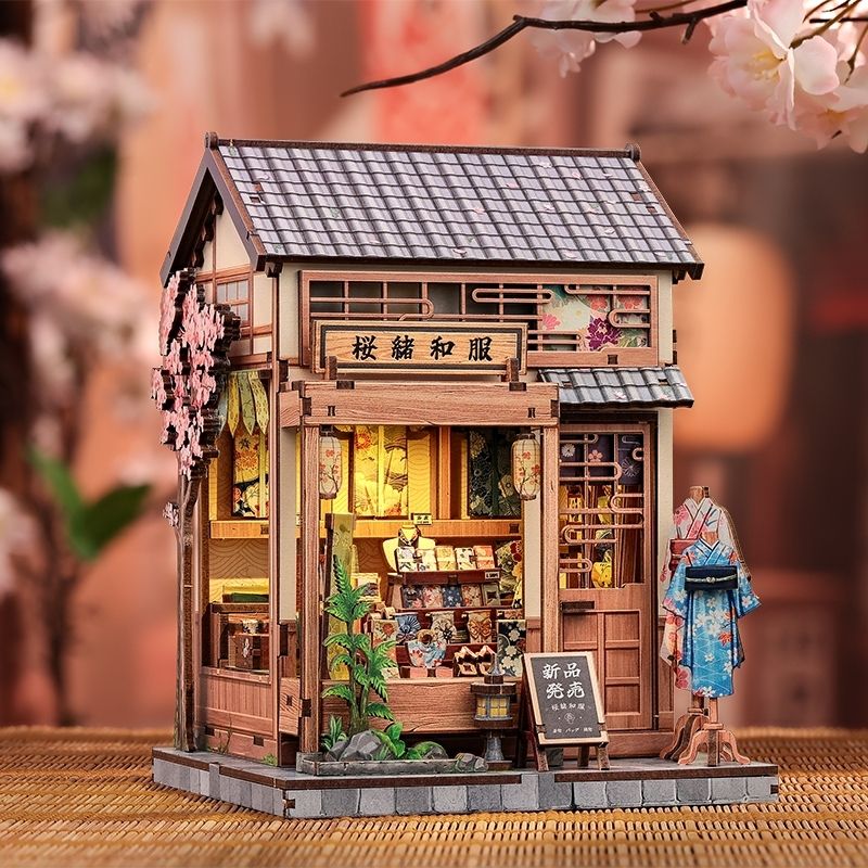 Casa Miniatura Japonesa De Madera Sakura Kimono Shop