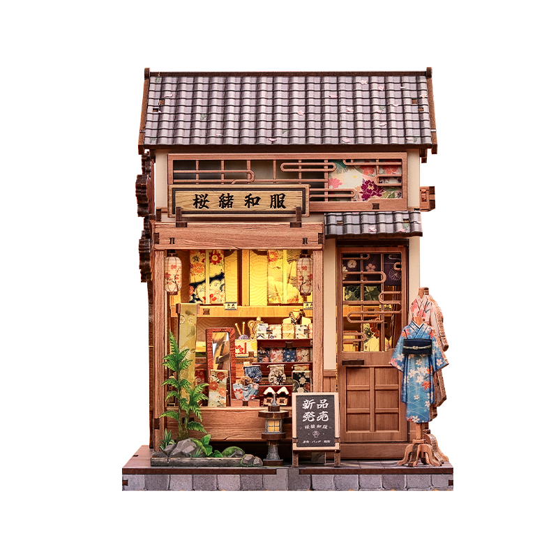 Casa Miniatura Japonesa De Madera Sakura Kimono Shop