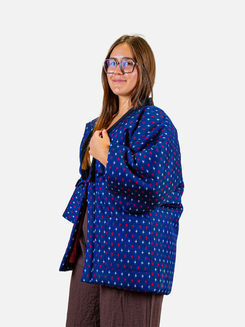 Chaqueta Hanten Mujer – Kasuri Azul