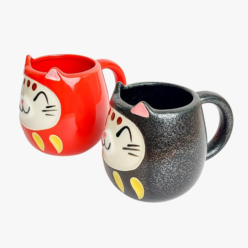 Juego de tazas japonesas Daruma Cat