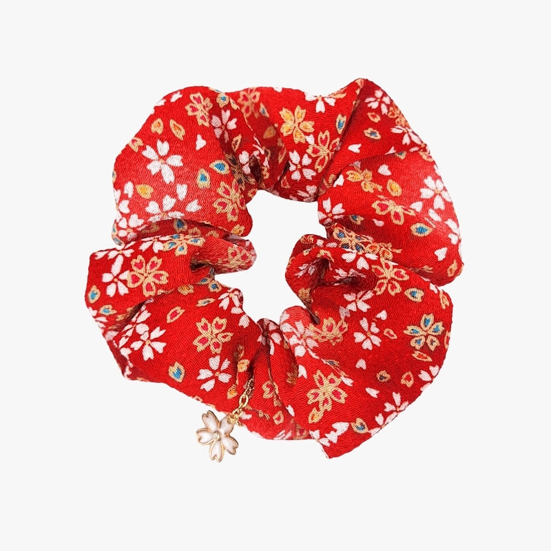 Coletero Japonés Scrunchie Rojo