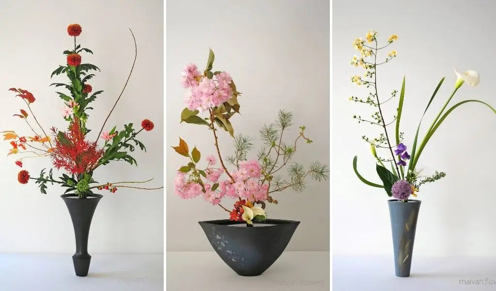 Composición floral ikebana ikenobo