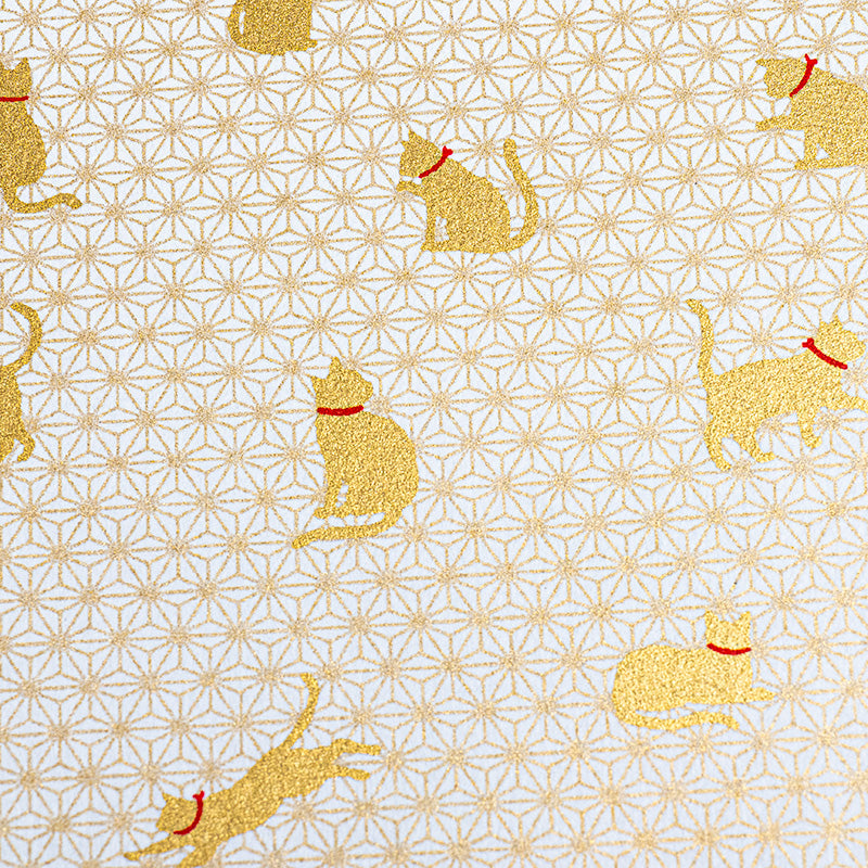 Cuaderno Japonés Goshuin Mino Washi Asanoha Cat