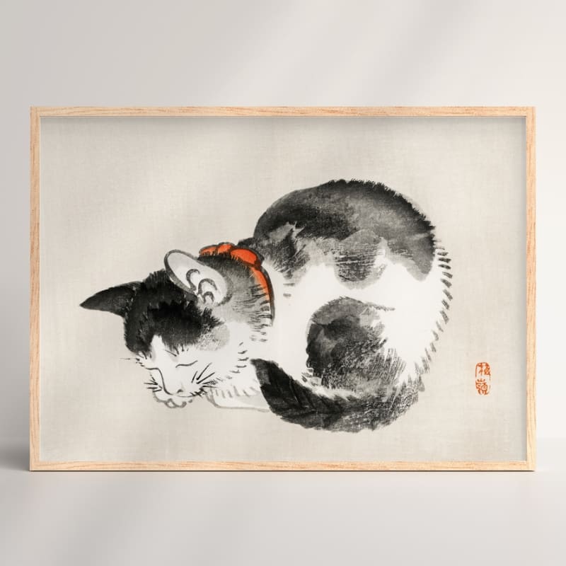 Cuadro Japonés Gato A3