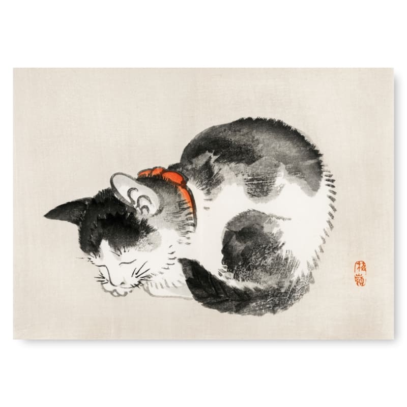 Cuadro Japonés Gato A3