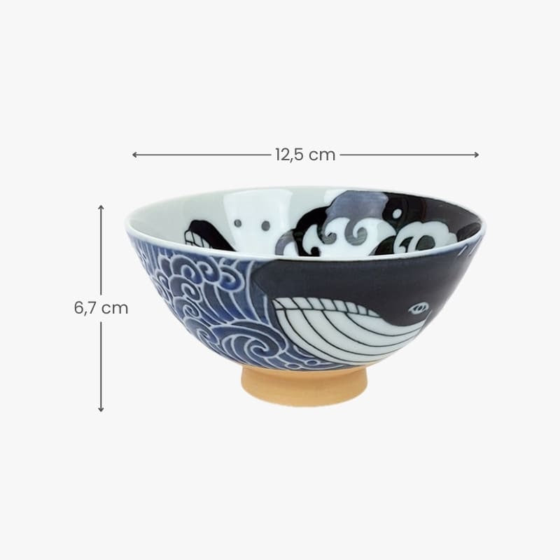 Cuenco de Arroz Japonés Ballena