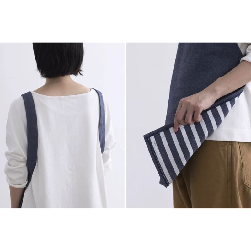 Delantal Corto Japonés Unisex Azul