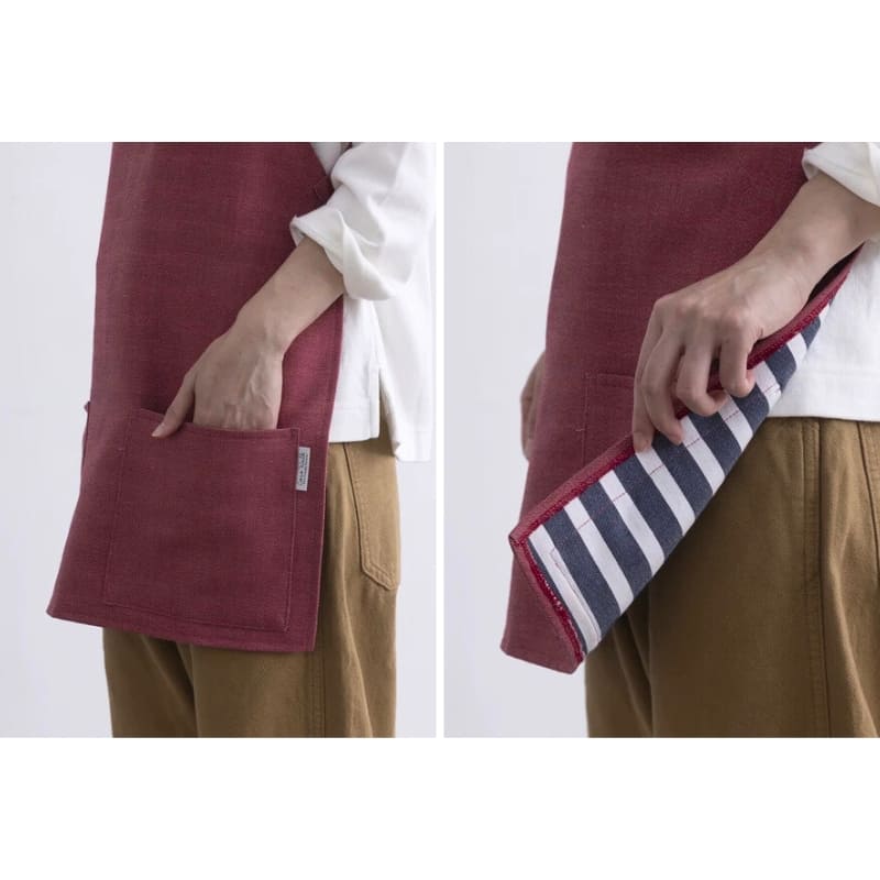 Delantal Japonés Corto Unisex Rojo