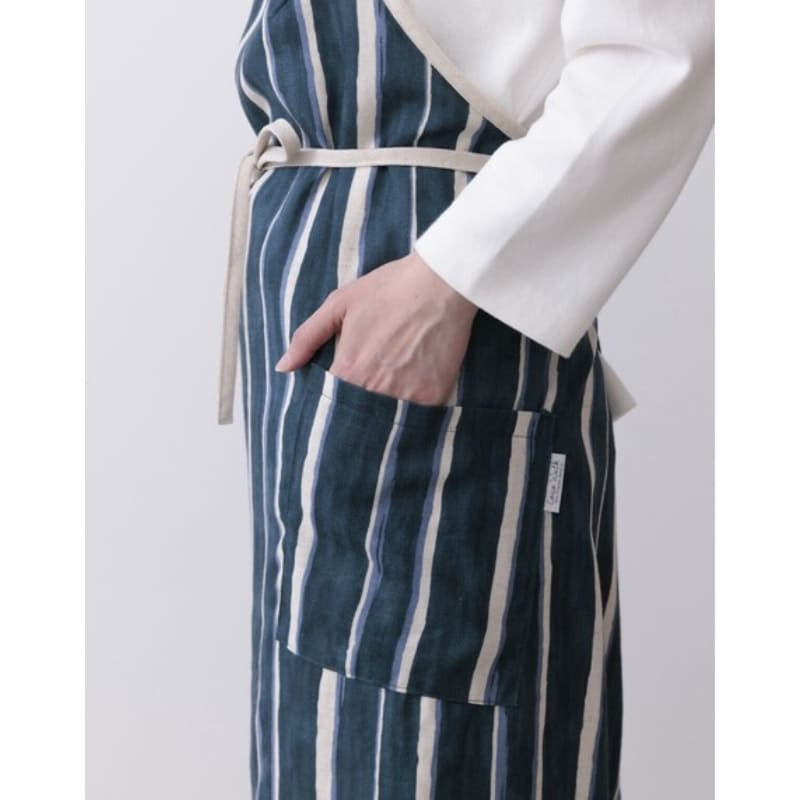Delantal Japonés de Rayas Azules