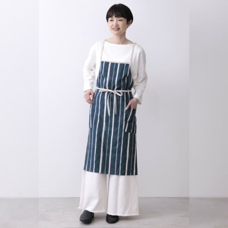 Delantal Japonés de Rayas Azules