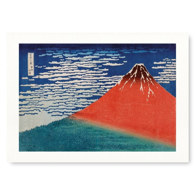 Impresión japonesa roja del Monte Fuji - A3