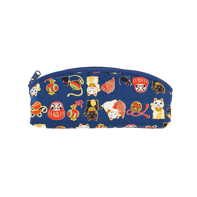 Estuche Algodón con Diseños Japoneses Azul