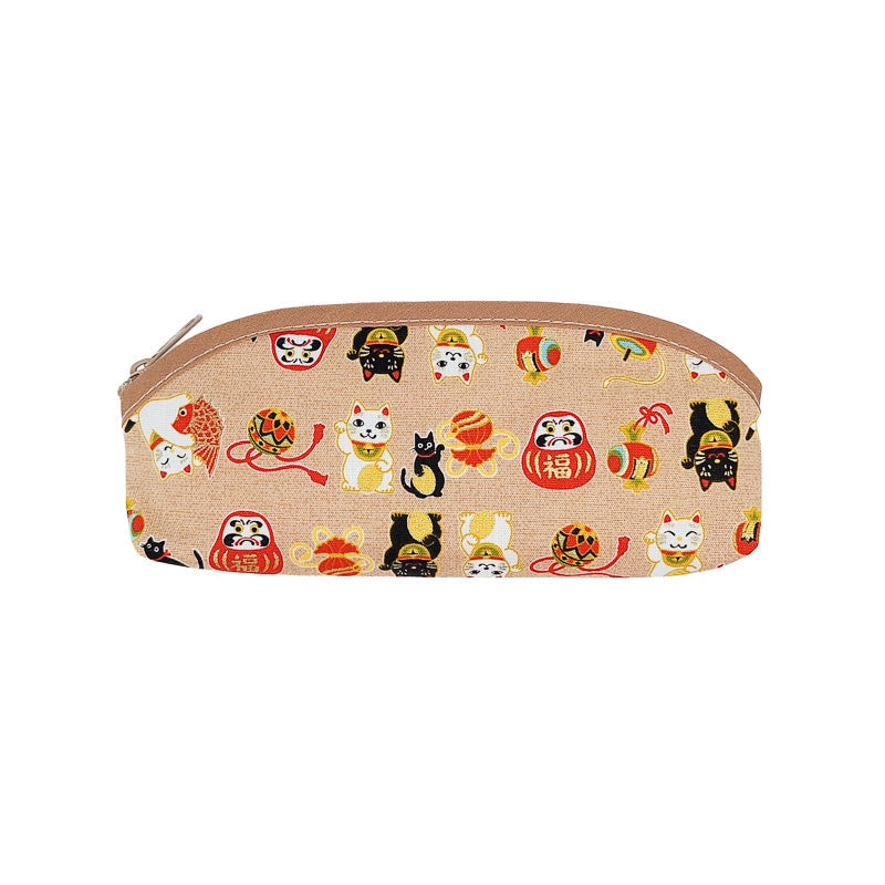 Estuche Algodón con Diseños Japoneses Beige
