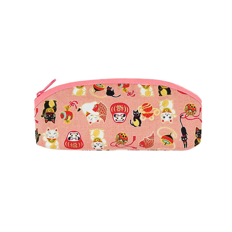 Estuche Algodón con Diseños Japoneses Rosa