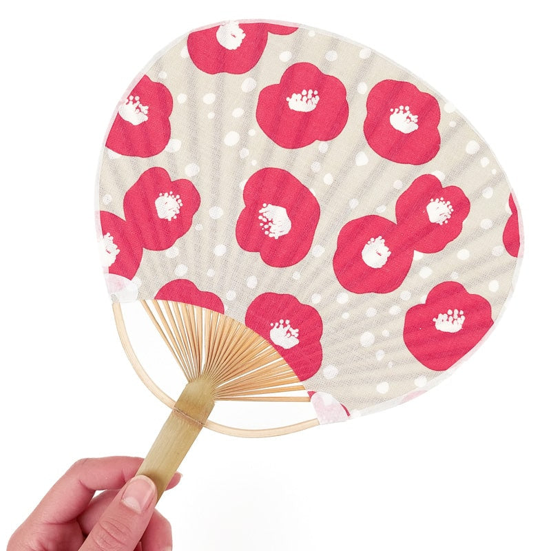 Abanico de camelias Uchiwa