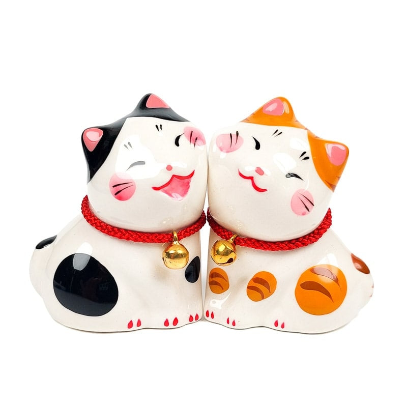 Dúo de Figuras Japonesas Gatos