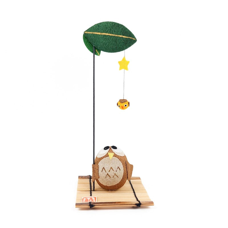 Figurita Japonesa Búho Chirimen