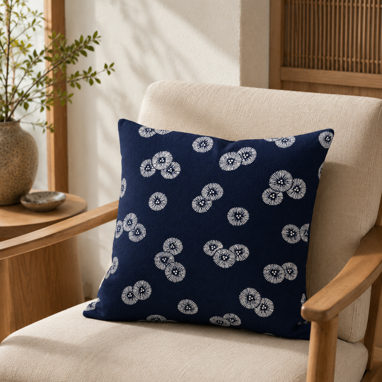 Funda de Cojín Japonesa Diseño Kasamatsu - 45x45 cm